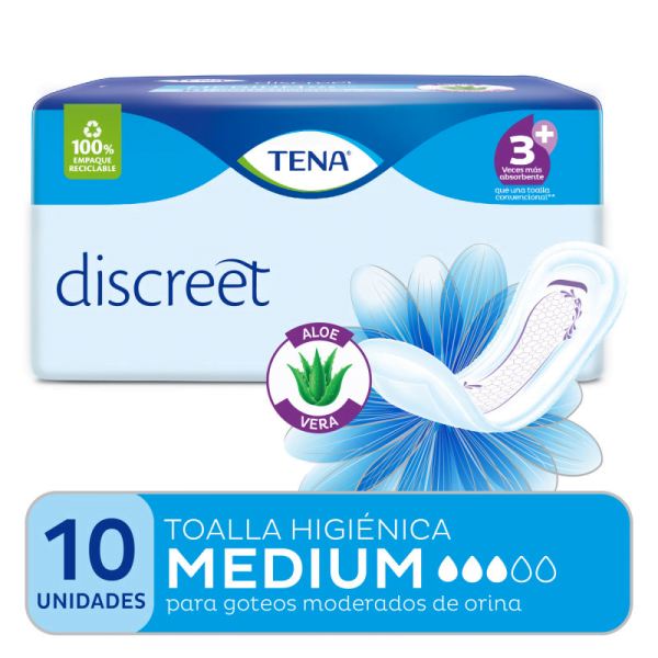TENA Discreet Toalla higiénica Medium Aloe x 10u