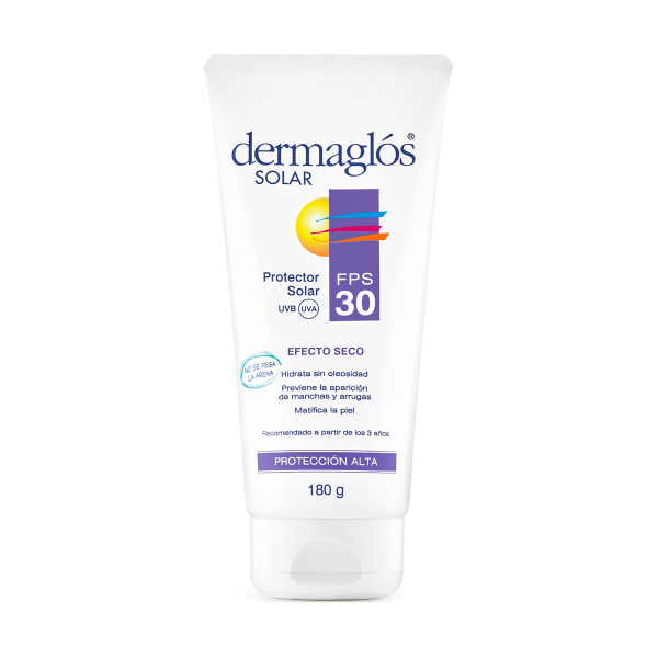 DERMAGLOS Prot Solar FPS30 Efecto Seco x 180Grs