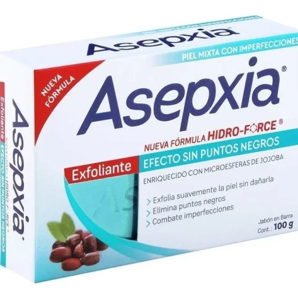 Jabón Asepxia exfoliante barra x 100 grs